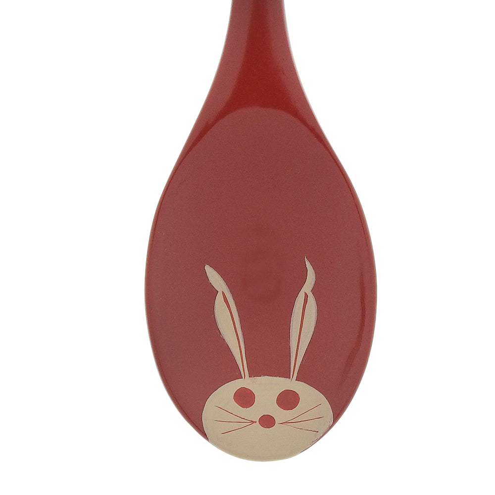◆丸三漆器 うさぎスプーン(赤)【0002437-1】