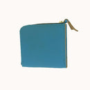 加賀野かばん工房 牛革Ｌ字ファスナー財布（ブルー）【33142-1】受注生産品