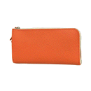 加賀野かばん工房 牛革Ｌ字ファスナー長財布（オレンジ）【33144-4】受注生産品