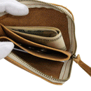 加賀野かばん工房 牛革Ｌ字ファスナー財布（キャメル）【33142-8】受注生産品