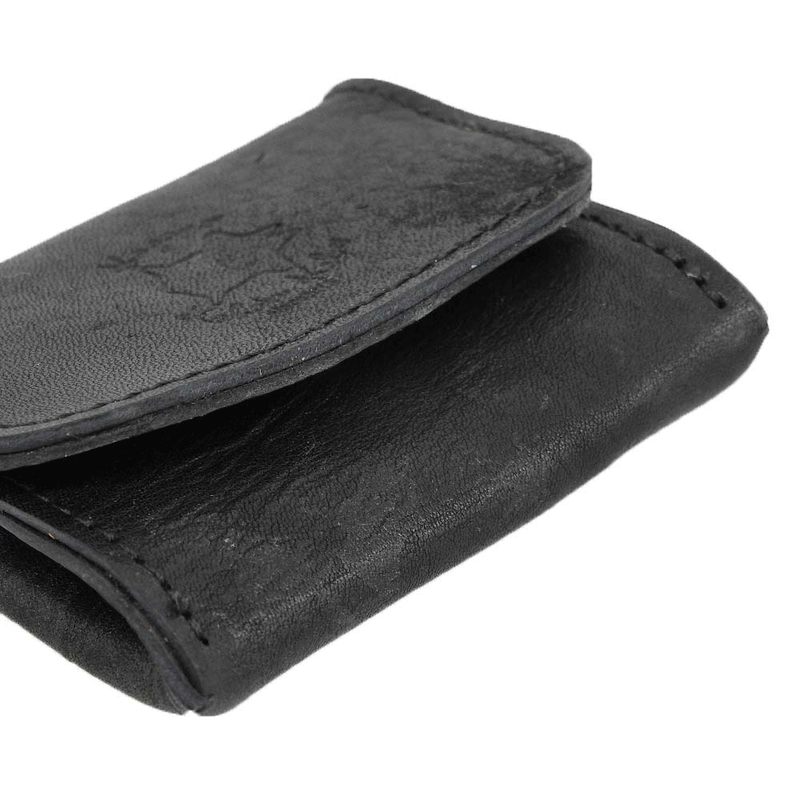 加賀野かばん工房 牛革コインケース（オイルヌメ黒）【33475-1】受注生産品