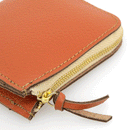 加賀野かばん工房 牛革Ｌ字ファスナー財布（オレンジ）【33142-3】受注生産品