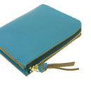 加賀野かばん工房 牛革Ｌ字ファスナー財布（ブルー）【33142-1】受注生産品