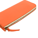 加賀野かばん工房 牛革Ｌ字ファスナー長財布（オレンジ）【33144-4】受注生産品