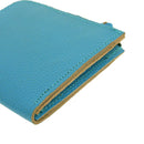加賀野かばん工房 牛革Ｌ字ファスナー財布（ブルー）【33142-1】受注生産品