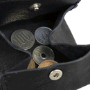 加賀野かばん工房 牛革コインケース（オイルヌメ黒）【33475-1】受注生産品