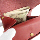 加賀野かばん工房 牛革アコーディオン財布（レッド）【33474-1】受注生産品