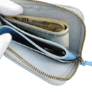 加賀野かばん工房 牛革Ｌ字ファスナー財布（水色）【33142-5】受注生産品