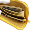 加賀野かばん工房 牛革Ｌ字ファスナー財布（黄色）【33142-6】受注生産品