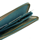 加賀野かばん工房 牛革Ｌ字ファスナー長財布（ブルー）【33144-2】受注生産品