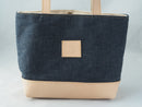 加賀野かばん工房 熟成ヌメ革と岡山県産デニムのトートバッグ中サイズ【30202】受注生産品