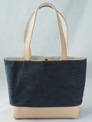 加賀野かばん工房 熟成ヌメ革と岡山県産デニムのトートバッグ中サイズ【30202】受注生産品