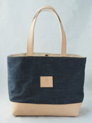 加賀野かばん工房 熟成ヌメ革と岡山県産デニムのトートバッグ A4サイズ【30203】受注生産品