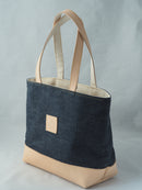 加賀野かばん工房 熟成ヌメ革と岡山県産デニムのトートバッグ A4サイズ【30203】受注生産品