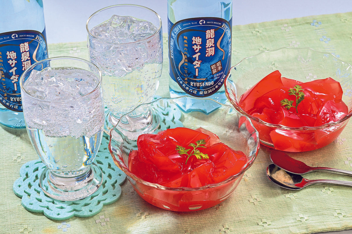 岩手県産 滝沢スイカゼリーと龍泉洞地サイダー 【0032614】