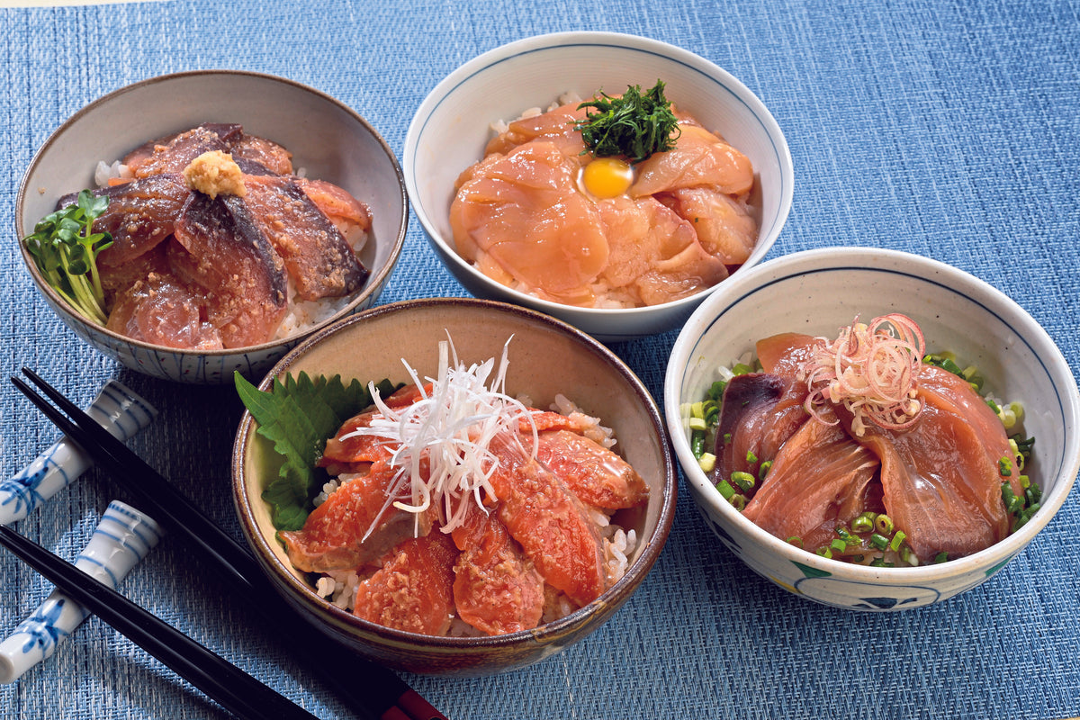 石山水産 三陸漬け丼の具4種セット【33874/33875】冷凍